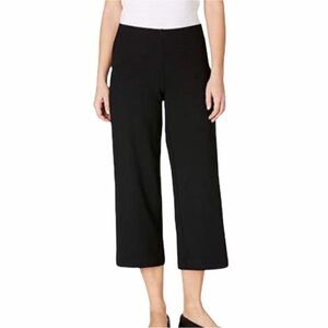 St. John Basics Santana Knit Cropped Wide Leg Pull On Pants Sz 8